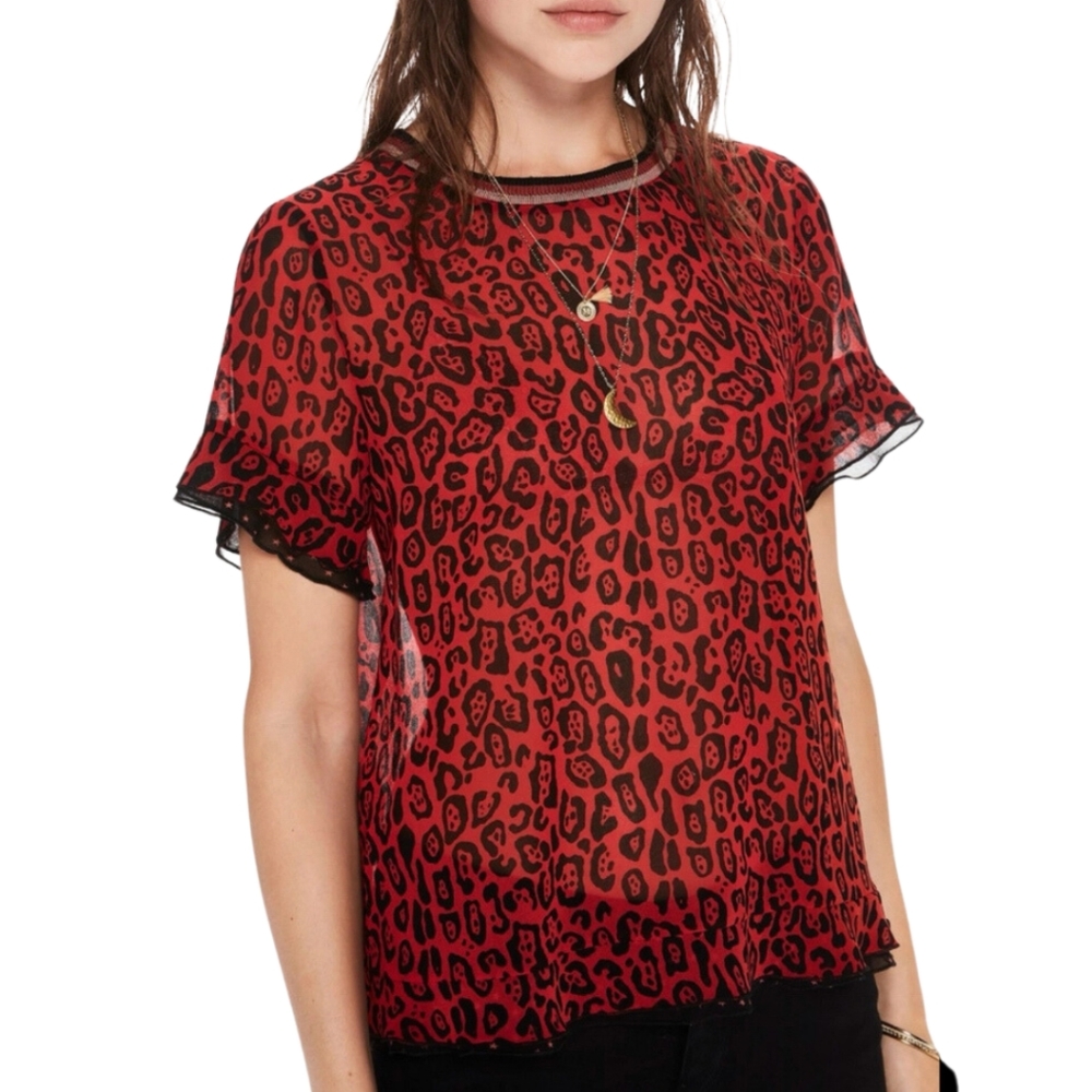 Scotch & Soda Animal Print Top Size Small